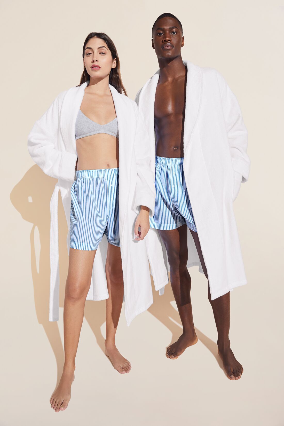 Organic Sandwashed Cotton Gender Neutral Boxer - Nautico Stripe Azure